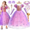 Enfants fille Raiponce robe enfants emmêlé déguisement carnaval fille princesse Costume fête d'anniversaire robe tenue vêtements 2-10 ans 240109