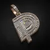 Bijoux hip hop de luxe personnalisés pendentif unique plaqué or argent 925 GRA moissanite diamants de laboratoire glacé lettres numéro pendentif