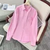 Designer BLOUSES Summer Women Shirt Fashion Letter Brodered Cardigan Shirts Lapel Button långärmad skjorta Toppar Skjortor Kvinnkläder