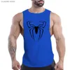 Tanques Masculinos Quatro Estações Ao Ar Livre Fitness Lazer Esportes Adulto Homens O Collar Colete American Cool Spider 2D Impresso Multi-Color Camisa Sem Mangas T2401