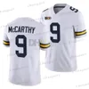 Maillot de football universitaire Michigan Wolverines personnalisé 2024 J.J.McCarthy Blake Corum Donovan Edwards Cornelius Johnson Roman Wilson Jaylen Harrell Marine Blanc Jaune