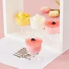 Engångskoppar sugrör 25pack dessert kopp plast martini glas klara hög cocktail shooter glas party parfait aptitretare pudding