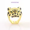 High Quality Carter 18k Gold Holiday Gift Ring Jewelry New Hot Selling Handicraft Hip Hop Personalized Animal Leopard Open Copper With Original Box