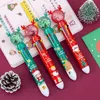 20pcs Christmas Glitter 10 Color Ballpoint Pen Pens to Write Kawaii Pens for Writing Kawai Stationery Ball Point Pen Aesthetic 240109