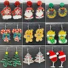 Brincos Moda Jingle Bell Xmas Tree Charm Dangle Muleta Boneco de Neve Floco de Neve Grinch Papai Noel Glitter Teardrop Ano Novo Jóias Presente LL