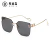 Designer-Sonnenbrille Jet 3551 Metall-Ozean-Brille Persönlichkeit großer Rahmen B-Familie UV-Sonnenbrille randlose Sonnenbrille 03ZL