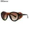 46311 Steam Punk Овальные ветрозащитные солнцезащитные очки для мужчин и женщин Модные оттенки UV400 Винтажные очки 240110