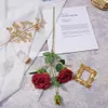 3 Corner Head Rose Single Rose Cérémonie de mariage Hall de mariage Hall Channel Channel Row Simulation Fleur Fleur Fleur Fleur Shoting Props Ty