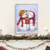 Décorations de Noël 5D DIY AB Velours Toile Diamant Peinture Noël Bonhomme de neige Père Noël Diamant Art Point de croix Mosaïque Photos Artisanat Décorations d'intérieur 231024