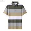 Mäns T-shirts toppklass Garnfärgad icke-markeringsprocess Casual Summer Polo Shirts For Striped Men Short Sleeve Slim Tops Fashions Mens Clothl240110