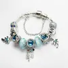 2024designer Pandorabracelet Snake Bone Blue Mermaid Coconut Tree Pendant One Size Bohemian Bracelet Jewelry