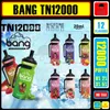 Puff 12k Original Bang King TN 12000 Puff Vape Disposable E-cigarettes 20ml Prefilled Pod Mesh Coil 600mah Rechargeable Battery Vaper 0% 2% 3% 5% Pen 12 flavors in stock