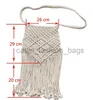 Axelväskor nya handgjorda rep vävda handväskor stickad rotting sommar strandpåse tassel bohe bolsos feminin het fransade kvinnor axel bagscatlin_fashion_bags