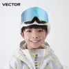 Vector marca óculos de esqui crianças snowboard óculos para esqui uv400 proteção esqui neve óculos anti-nevoeiro máscara de esqui 240109