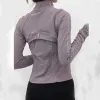 Yoga kıyafetleri uzun kollu kırpılmış spor ceket lu-38 kadın zip fitness kış sıcak spor salonu üst aktif giyim koşu paltolar egzersiz kıyafetleri kadın