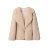 Brand Fashion Gradient Animal Color Faux Fur Coat Jacket Women Winter Loose Oversized Long Fluffy Overcoat Outerwear 240110