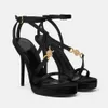 Designer High Heel Sandals Womens Shoes Stiletto klackar Summer Sandal Factory Factor Mear Ankel Buckle Satin Lether 11cm Heeled Luxury Sexy Wedding Shoes With Box 35-42