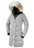 Mantel Damen WINTER Daunenjacke mit Kapuze/Snowdome-Jacken Echter Wolfspelzkragen Entenparkas Fabrikklare Mäntel Windjacke Warmer Reißverschluss Dicker Parka