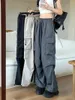 Mulheres y2k streetwear calças de carga moda vintage cintura alta calças largas feminino solto sweatpants perna larga corredores 240109