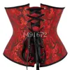 Corset Underbust Top Body Shaper for Wome Waist Cincher Sexy Gothic Plus Size Corpete Corselet Fashion Black White Red Blue Rose 240109