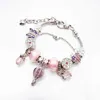 2024designer pandorabracelet cobra osso rosa balão pingente grand slam pulseira jóias com contas de borboleta ajustável
