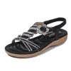 Mode kvinnor platt casual kilar sandaler parti diamanter gladiator sommarskor flickor låga klackar sandalias mujer feminina 545