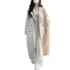 Dames losse jas Stijlvolle dames double-breasted halflange trenchcoat met revers Winddichte warme overjas voor herfst winter 240110