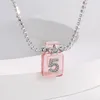 Cute NO5 Pendant Necklace Perfume Bottle Zircon Clavicle Chain Necklace for Gift Party