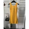 Knit Dress for Woman Long T Shirt Black Girl Womens Designer Clothing Summer Casual Lady Bodycon Sleeveless Cotton Knitwear Letter Slim Fit