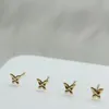 Jewelry 20pcs/Pack 925 Sterling Silver Nose Pin Stud Butterfly Shape Nostril Piercings Jewelry 24G