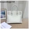 Himalayans Handbags Highsensitive Womens Bag White Crocodile Pattern Leather Inlaid Diamondinglehoulder Messenger Handbag Ayw