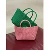 Venetaabottegas Bag High Grade Pure Handmade Woven Niche Tote Handbag Women's 2024 Versatile Vegetable Basket Crossbody