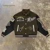 Herrjackor 2024 designer jacka baseball varsity jacka puffer jackor brev sömmar broderi höst vinter lös kausal outwear rockar läderjacka