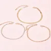 Anklets Fashion Gold Color Metal Snake Chains Crystal Chain Bracelet For Anklet Vintage Women Bohemian Jewelry Gift Wholesale