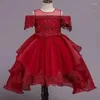 Vestidos de menina verão concurso flor rosa vestido de princesa elegante crianças para meninas roupas festa de casamento 10 12 anos