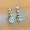 Dangle Earrings Solid S925 Silver 2.6ct Moissanite Drop For Women D Color VVS1 Mosan Diamond Engagement Wedding Jewelry