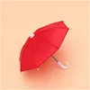 Parapluies 100pcs Couleur Solide Mini Enfants Parapluie Cadeau Cadeau Jouet Prop Décoratif Tige Droite Poignée De Pliage Drop Livraison Maison Dhvn6