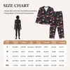 Kvinnors sömnkläder Ditsy Floral Pyjama Set Pink Yellow Kawaii Womens Long Sleeve Loose Room Two Piece Home Suit Big Size