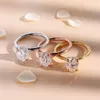 Anelli di fidanzamento per donna Anello solitario in argento sterling 925 1-3ct taglio ovale D colore VVSI Lab fasce di diamanti gioielli 240109