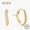 Stud ROXI 925 en argent Sterling vague incurvée brillant Moissanite classique boucles d'oreilles pour les femmes mariée amant luxe boucle d'oreille Pendientes YQ240110