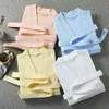 Women 100% Cotton Terry Bath Robe Plus Size Suck Water Towel Bathrobe Kimono Dressing Gown Winter Summer Men Waffle Sleepwear 240110