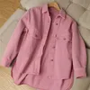 Femmes rose jean veste surdimensionné Style coréen simple boutonnage Chic Denim manteaux printemps automne Cowboy vestes vêtements d'extérieur femme 240104