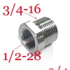 Fuel Filter 1/2-28 Female To 3/4-16 Male Stainless Steel Thread Adapter For Napa 4003 Wix 24003 1/2X28 Soent Trap Converter Drop Deliv Otgpe