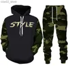 Herren-Trainingsanzüge, Camouflage, 3D-Druck, Trainingsanzug-Set, Mann, Frau, Kapuzenpullover + Hose, 2-teiliges Set, Outdoor-Fitness-Sportbekleidung, Übergröße, lässige Unisex-Kleidung, Q230110