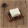 Plats de savon en gros à la main en bois naturel salle de bain en bois plat de cuisine baignoire éponge support de stockage support de stockage livraison maison jardin Ba Dhad1