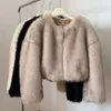 Chic Street Blogger Moda Ragazze Inverno Trendy Faux Raccoon Cappotto di pelliccia di volpe Giacca Donna Spessa Calda Ritagliata Soffici Cappotti 240110