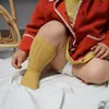 5 par/party född baby knähög strumpor bomull mjuk solid varm elastisk studentskola sport ben varmare multi färger 240109