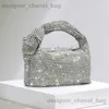 Schoudertassen met handvat Strass Knoop Avondtassen Zilver Kristal Top Handvat Tas voor Dames Portemonnees en Handtassen Luxe Designer Handtas Tote T240110