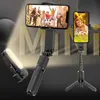 Estabilizadores L09 Gimbal Stabilizer com luz de preenchimento Bluetooth Telescópico Selfie Stick Tripé de filmagem de vídeo portátil para telefone para IOS Android YQ240110