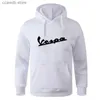 Herrtröjor tröjor sportiga vespa varumärke tröjor huvtröja Menwomen Autumn Winter Warm Fleece Sweatshirts Design roliga hoodies Jumper Hoodie T240110